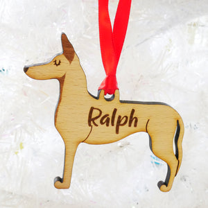 Spanish Podenco Personalised Wooden Christmas Decoration  - Hoobynoo - Personalised Pet Tags and Gifts