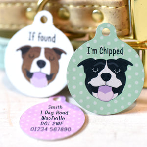 Personalised Staffordshire Bull Terrier Dog Tag