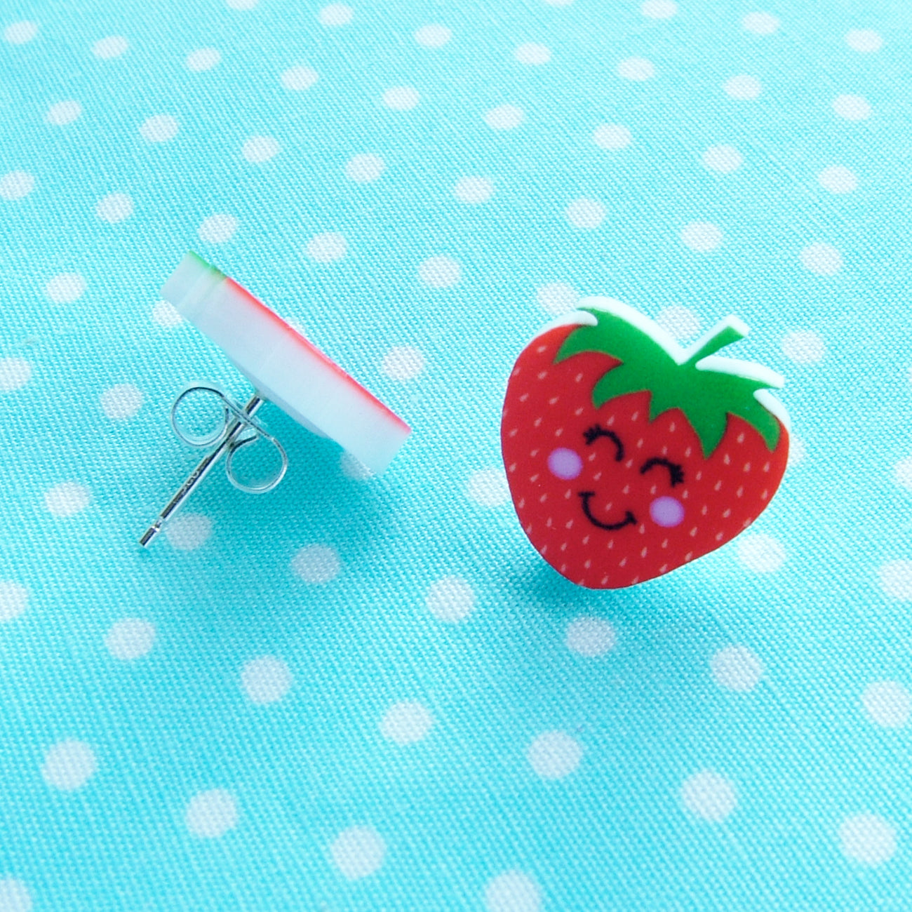 Cute Strawberry Acrylic Stud Earrings