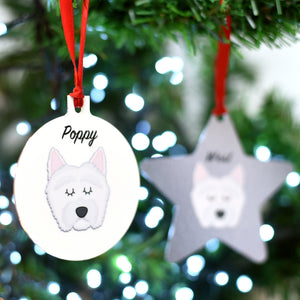 West Highland Terrier Personalised Dog Christmas Decoration