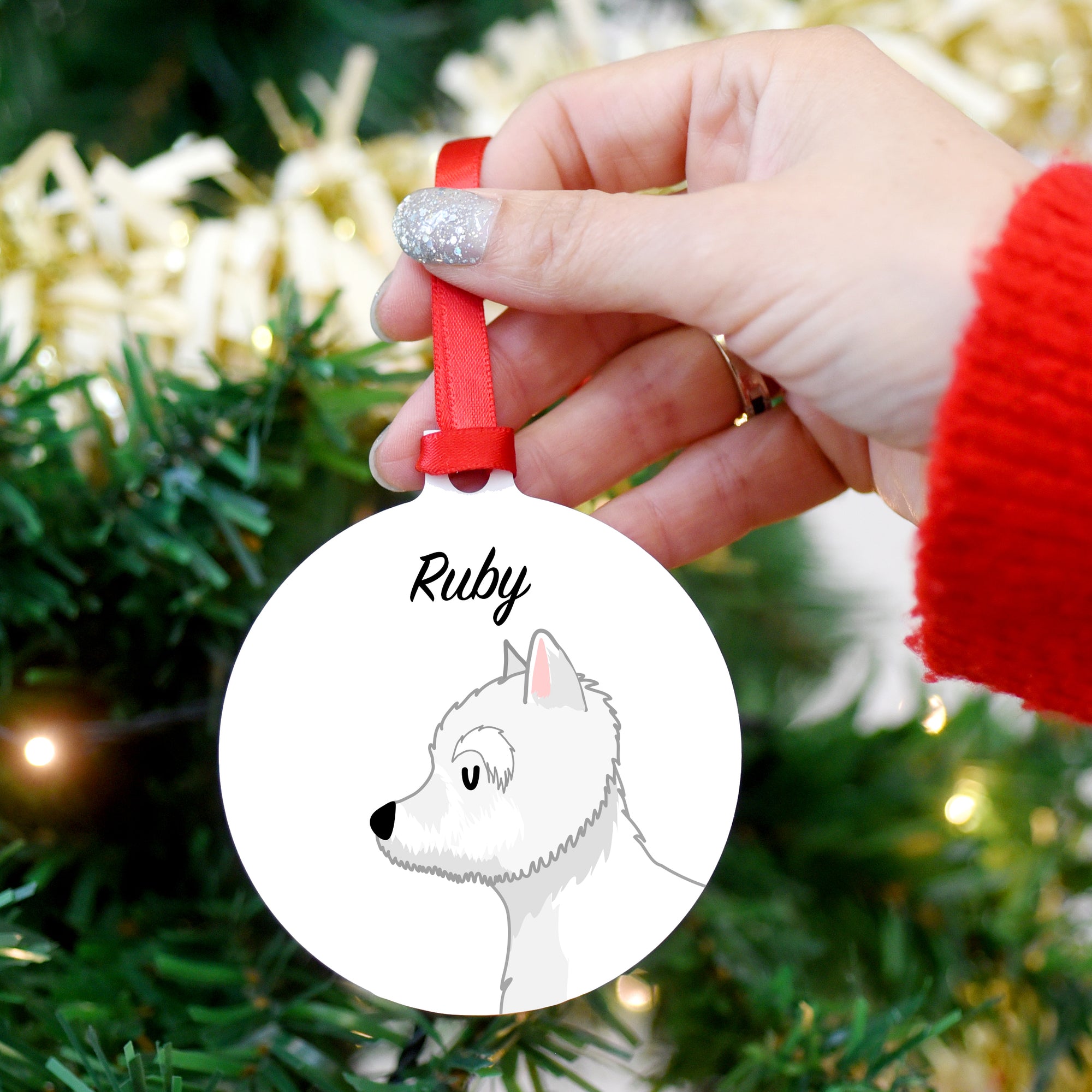 West Highland Terrier Personalised Dog Christmas Decoration