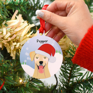 Personalised Snow Dog Christmas Decoration
