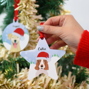 Personalised Snow Dog Christmas Decoration