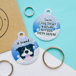 Personalised Dog ID Tag - Winter Wonderland  - Hoobynoo - Personalised Pet Tags and Gifts