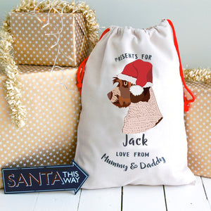 Wire Haired Griffon Personalised Christmas Present Sack
