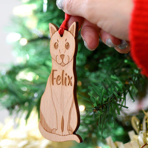 Personalised Cat Breed Wooden Decoration