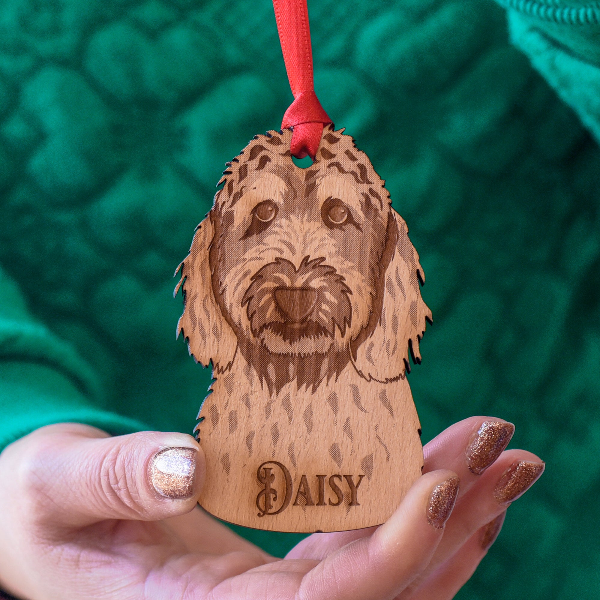 Deluxe Wooden Dog Breed Christmas Decoration Personalised