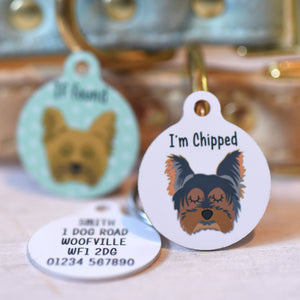 Personalised Yorkshire Terrier Dog Id Tag - Small 25mm